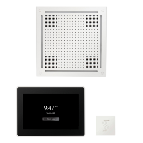 ThermaSol WHSTP15S Wellness Steam Package - HydroVive 18 Rainhead + ThermaTouch2 15" Control + SteamVection Square Steam Head
