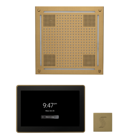 ThermaSol WHSTP15S Wellness Steam Package - HydroVive 18 Rainhead + ThermaTouch2 15" Control + SteamVection Square Steam Head