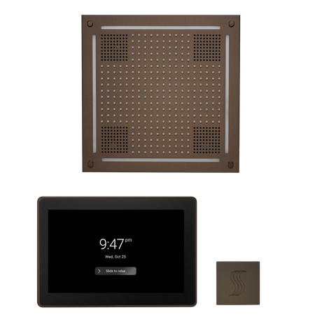 ThermaSol WHSTP15S Wellness Steam Package - HydroVive 18 Rainhead + ThermaTouch2 15" Control + SteamVection Square Steam Head