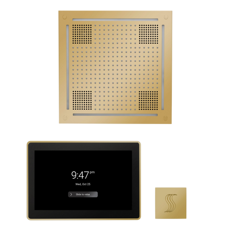 ThermaSol WHSTP15S Wellness Steam Package - HydroVive 18 Rainhead + ThermaTouch2 15" Control + SteamVection Square Steam Head