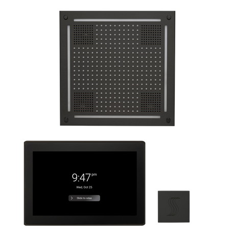 ThermaSol WHSTP15S Wellness Steam Package - HydroVive 18 Rainhead + ThermaTouch2 15" Control + SteamVection Square Steam Head