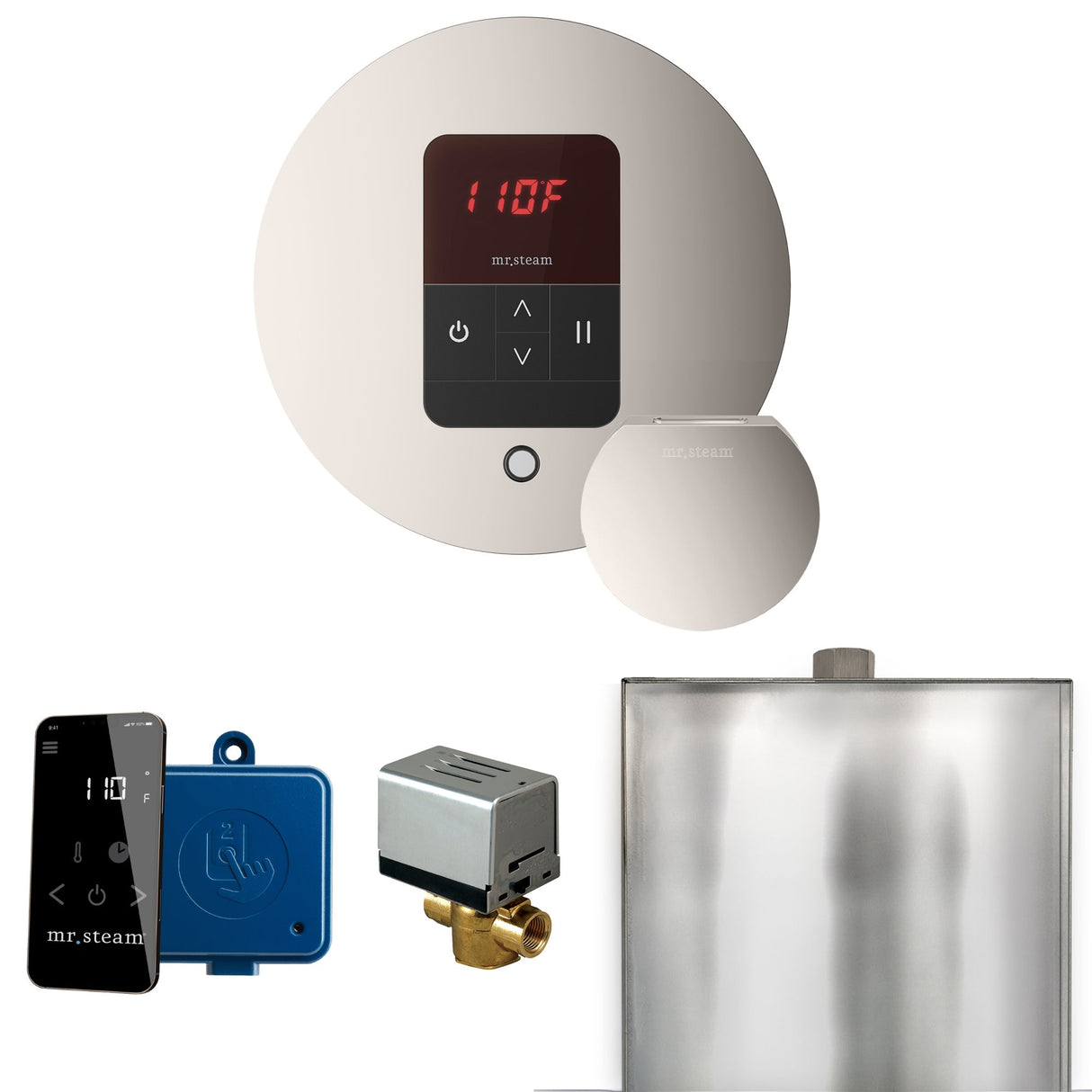 Mr. Steam Basic Butler Steam Shower Control Package with iTempo Control and Steamhead