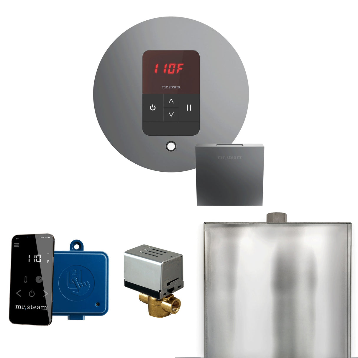 Mr. Steam Basic Butler Steam Shower Control Package with iTempo Control and Steamhead
