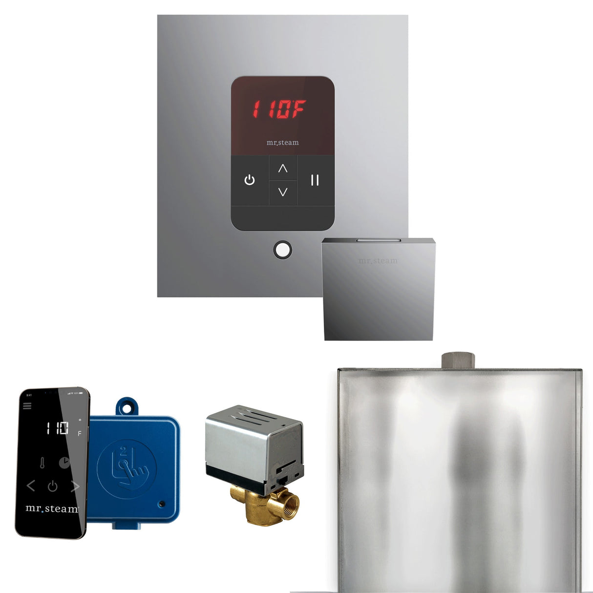Mr. Steam Basic Butler Steam Shower Control Package with iTempo Control and Steamhead