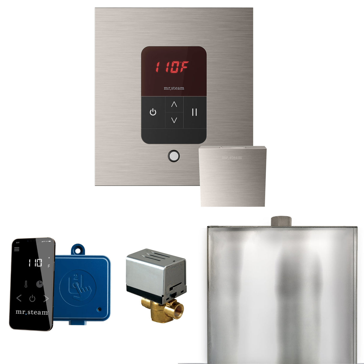 Mr. Steam Basic Butler Steam Shower Control Package with iTempo Control and Steamhead