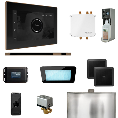 Mr. Steam Bliss Steam Shower Control Package with iSteamX Control and Linear Steamhead