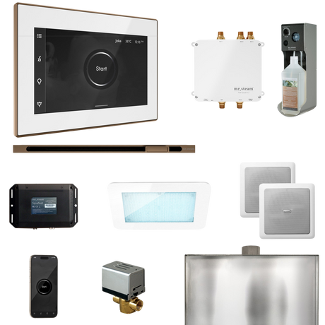 Mr. Steam Bliss Steam Shower Control Package with iSteamX Control and Linear Steamhead