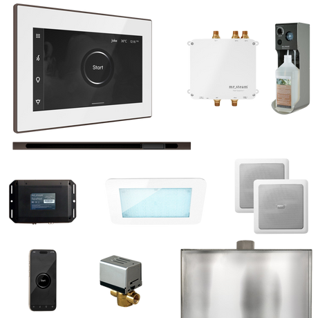 Mr. Steam Bliss Steam Shower Control Package with iSteamX Control and Linear Steamhead