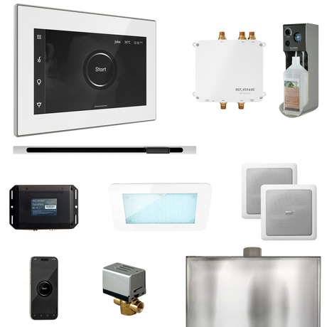 Mr. Steam Bliss Steam Shower Control Package with iSteamX Control and Linear Steamhead