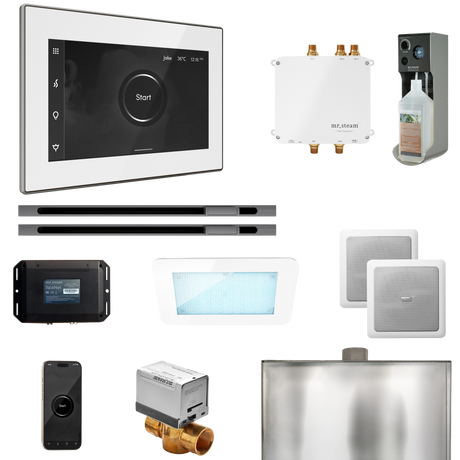 Mr. Steam Bliss Max Steam Shower Control Package with iSteamX Control and Linear Steamhead