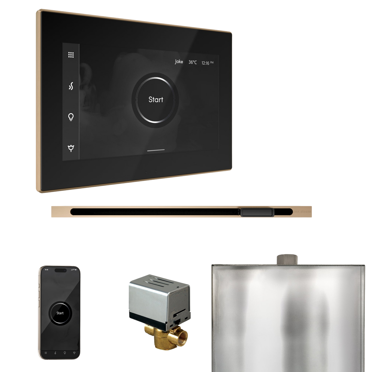 Mr. Steam XButler Steam Shower Control Package with iSteamX Control and Linear Steamhead