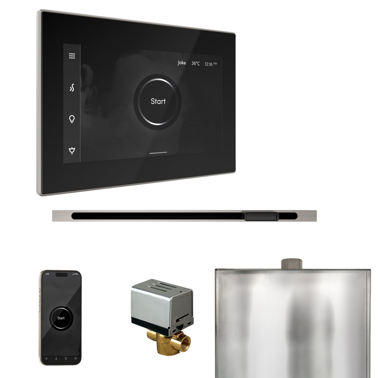 Mr. Steam XButler Steam Shower Control Package with iSteamX Control and Linear Steamhead