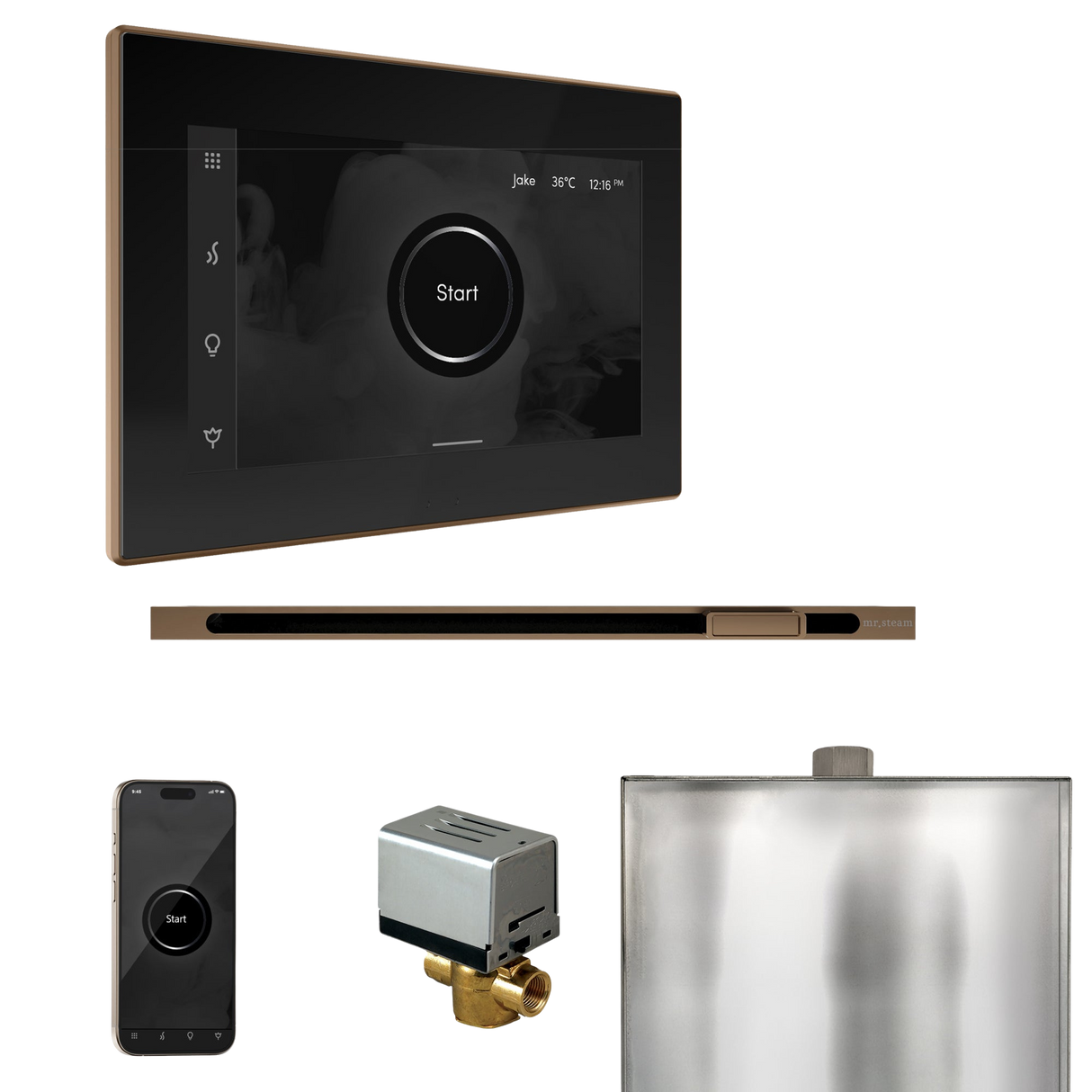 Mr. Steam XButler Steam Shower Control Package with iSteamX Control and Linear Steamhead
