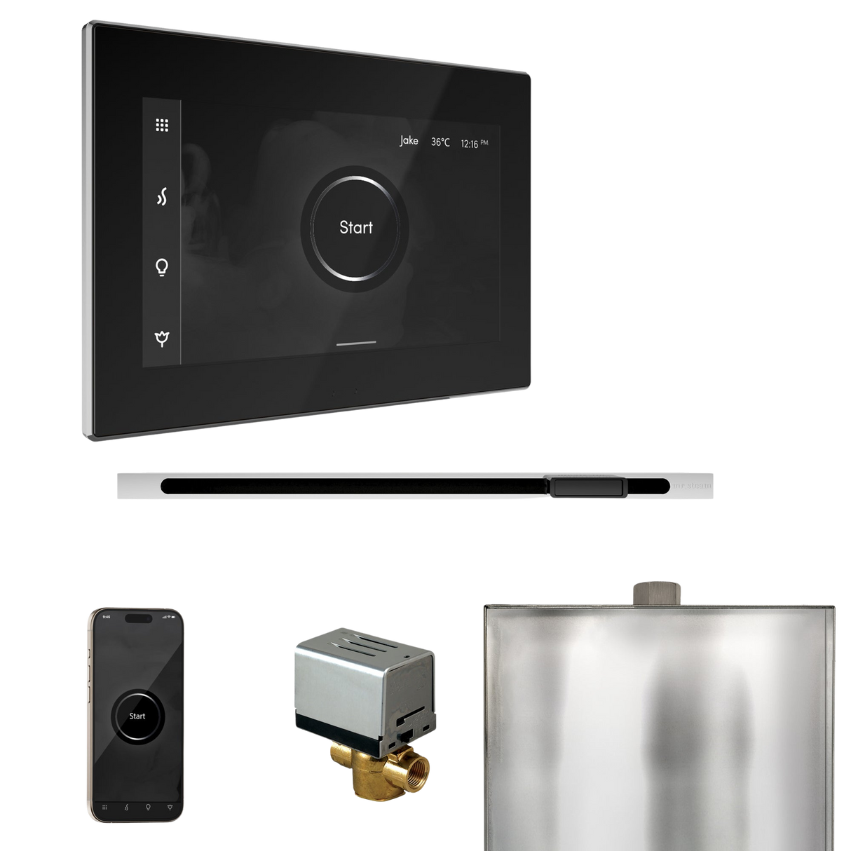 Mr. Steam XButler Steam Shower Control Package with iSteamX Control and Linear Steamhead