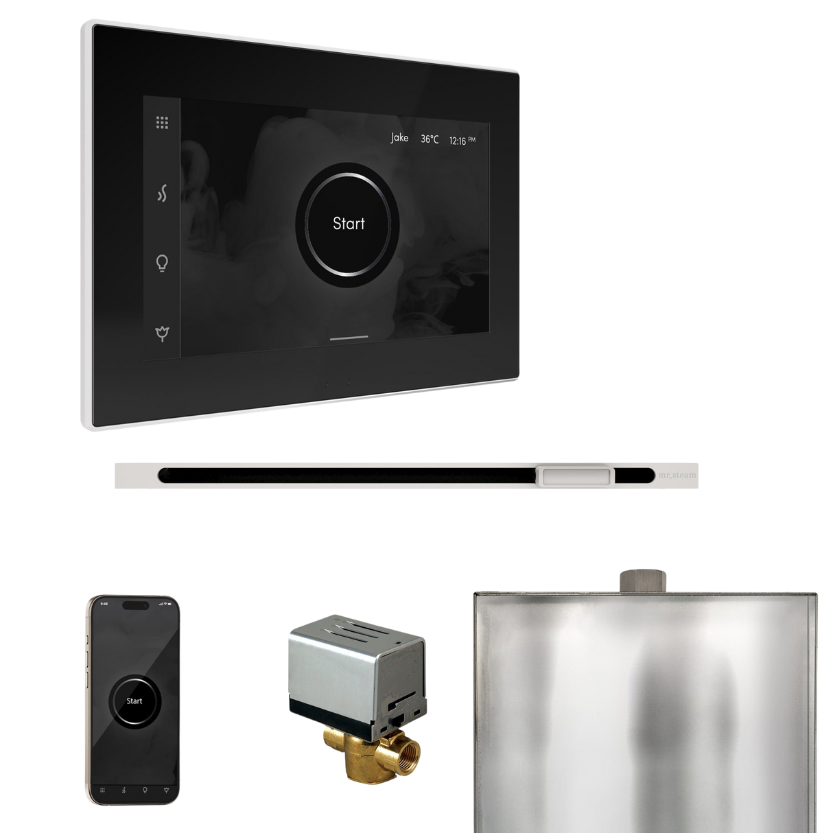 Mr. Steam XButler Steam Shower Control Package with iSteamX Control and Linear Steamhead
