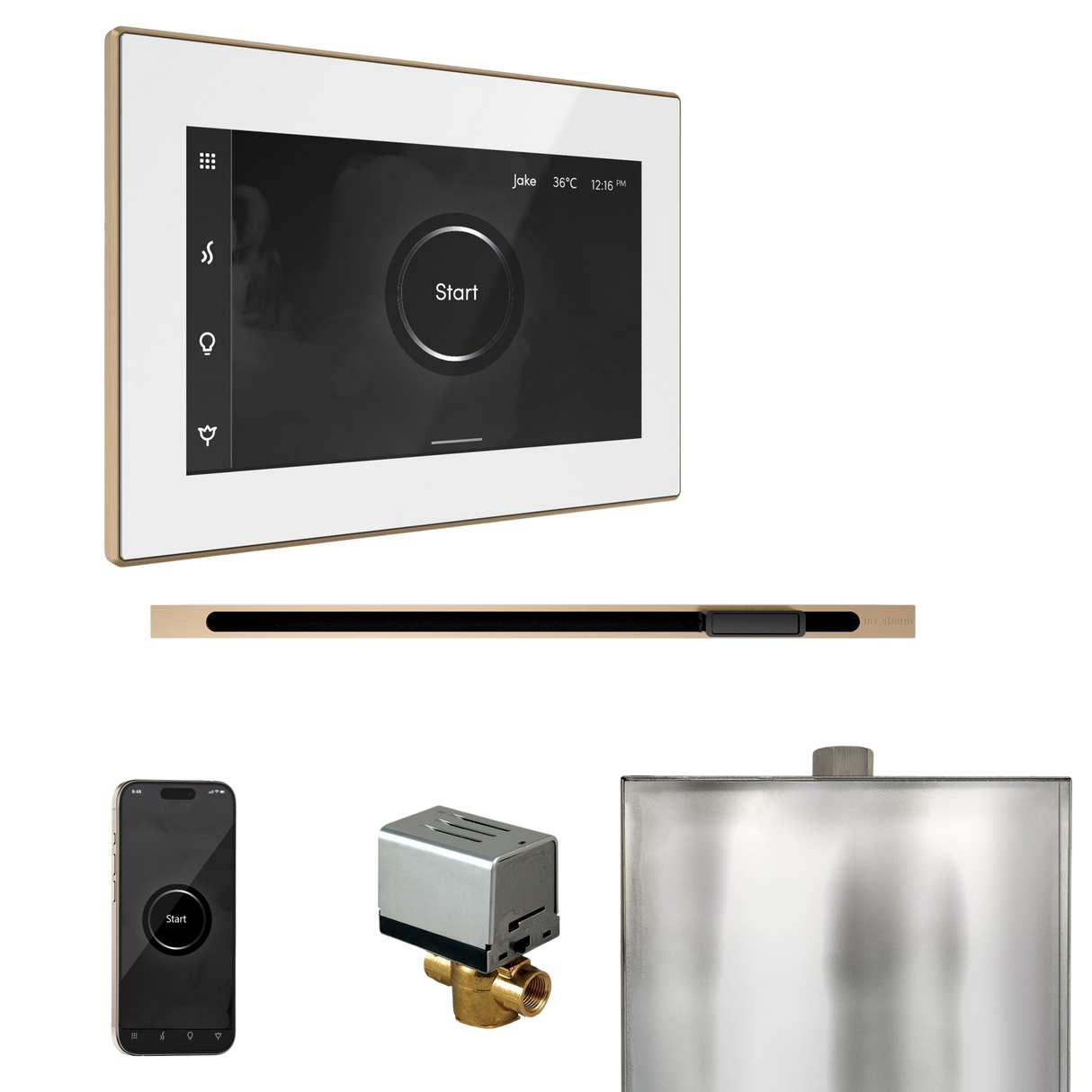 Mr. Steam XButler Steam Shower Control Package with iSteamX Control and Linear Steamhead