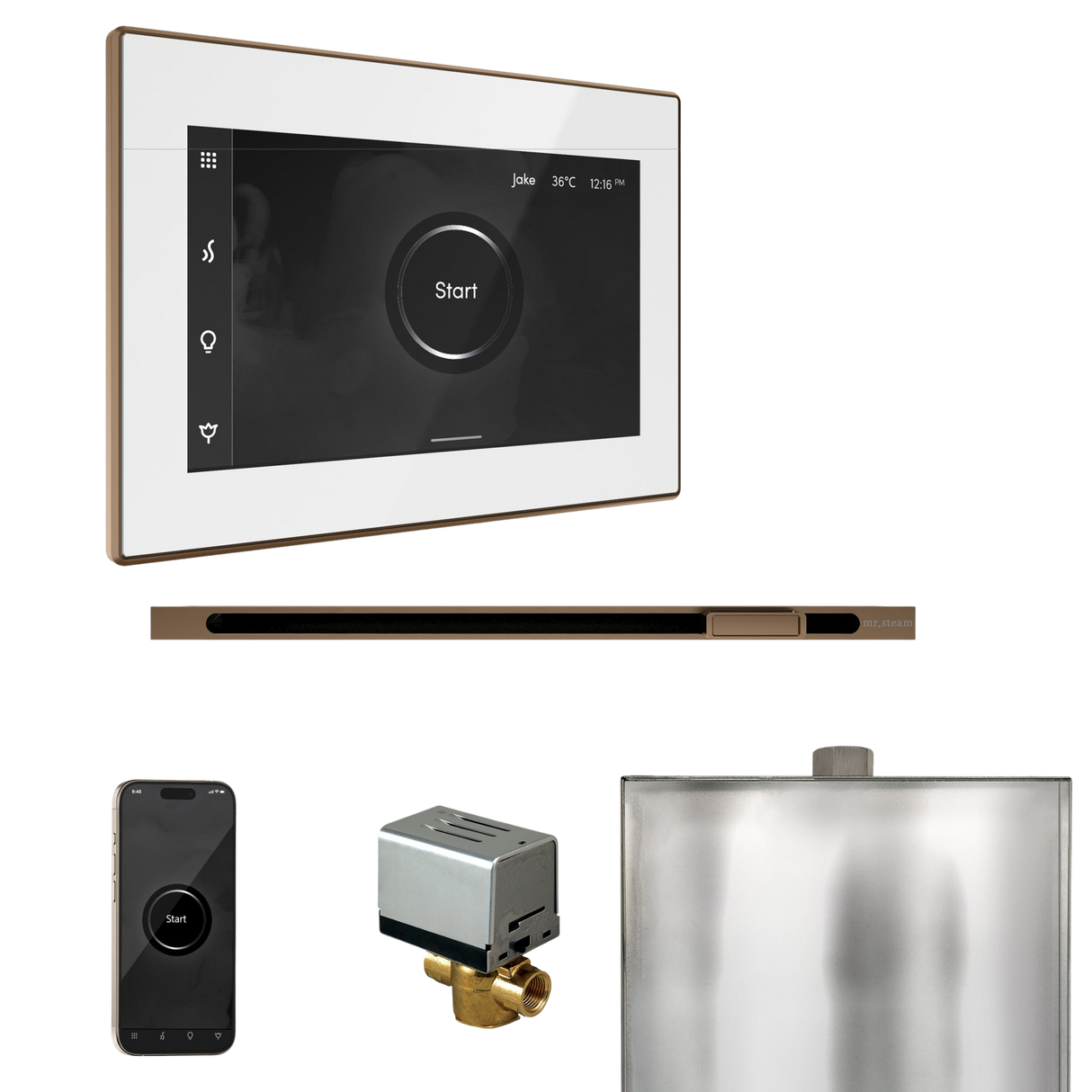 Mr. Steam XButler Steam Shower Control Package with iSteamX Control and Linear Steamhead