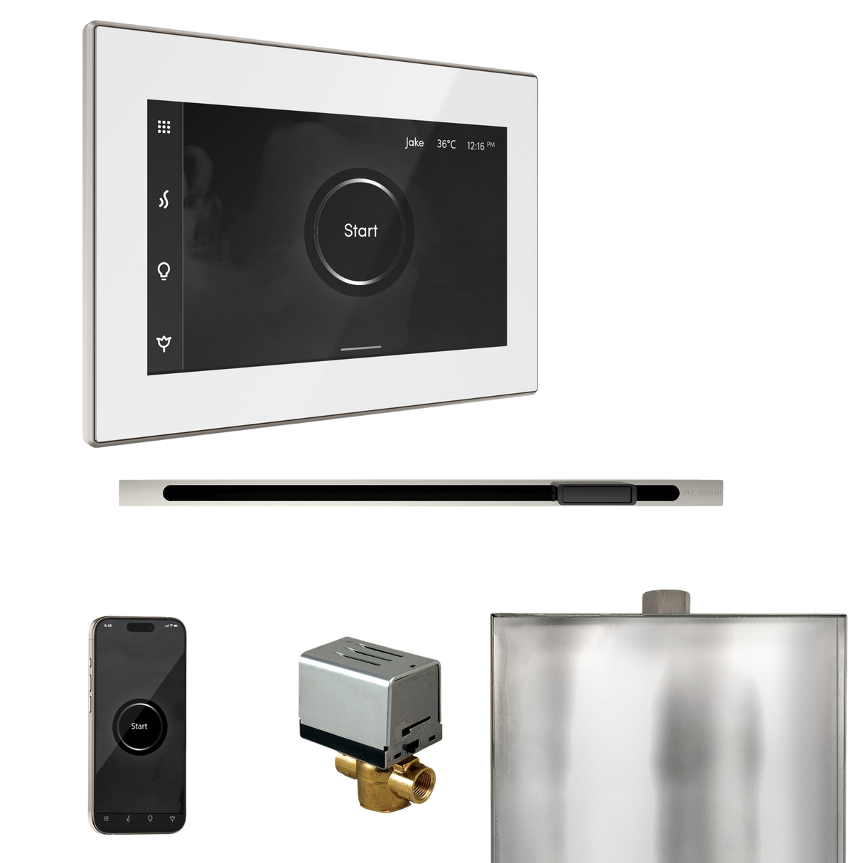 Mr. Steam XButler Steam Shower Control Package with iSteamX Control and Linear Steamhead
