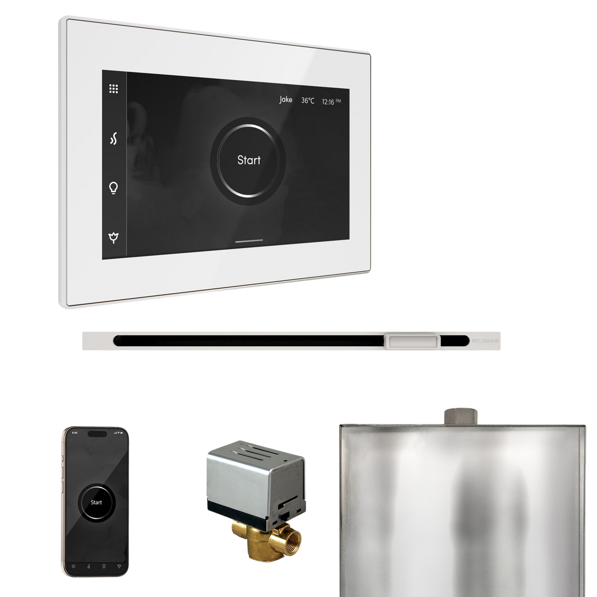 Mr. Steam XButler Steam Shower Control Package with iSteamX Control and Linear Steamhead