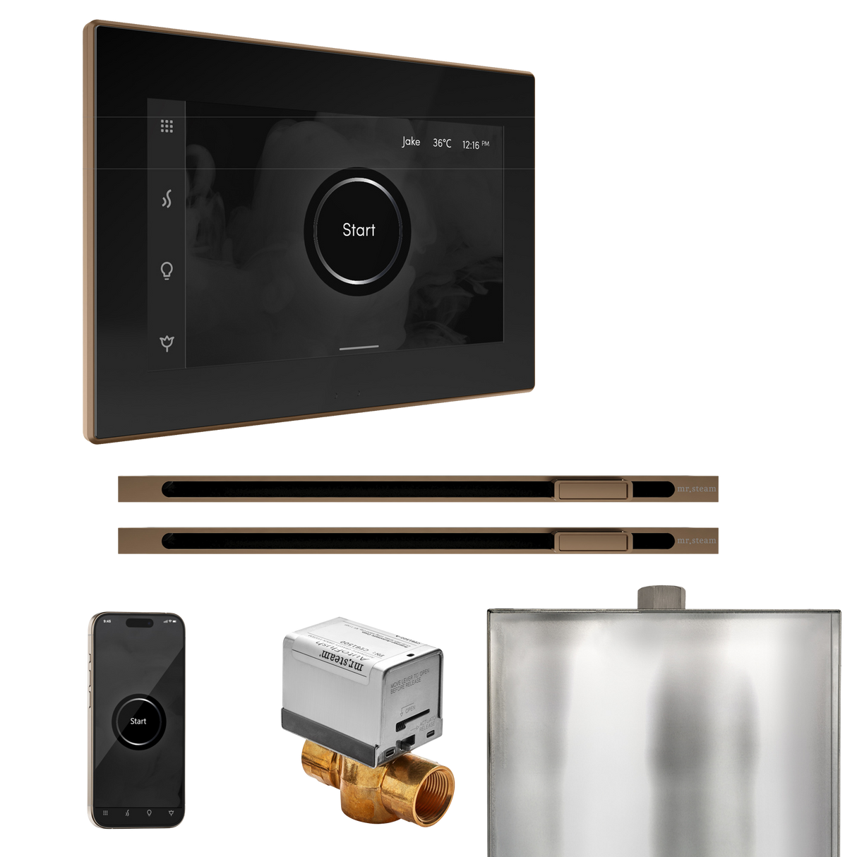 Mr. Steam XButler Max Steam Shower Control Package with iSteamX Control and Linear Steamhead