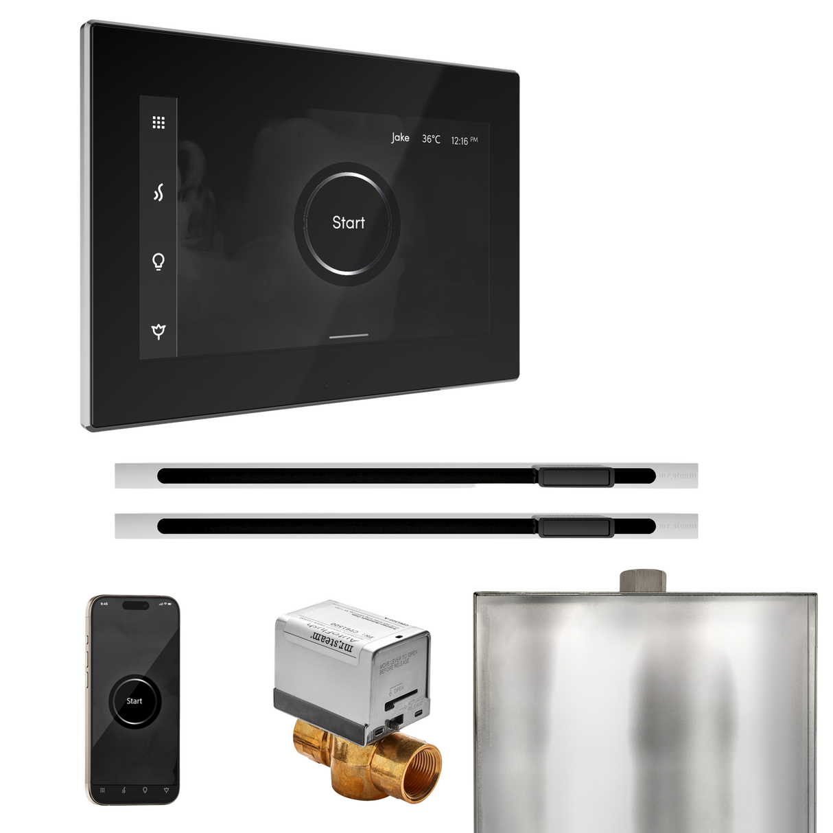 Mr. Steam XButler Max Steam Shower Control Package with iSteamX Control and Linear Steamhead