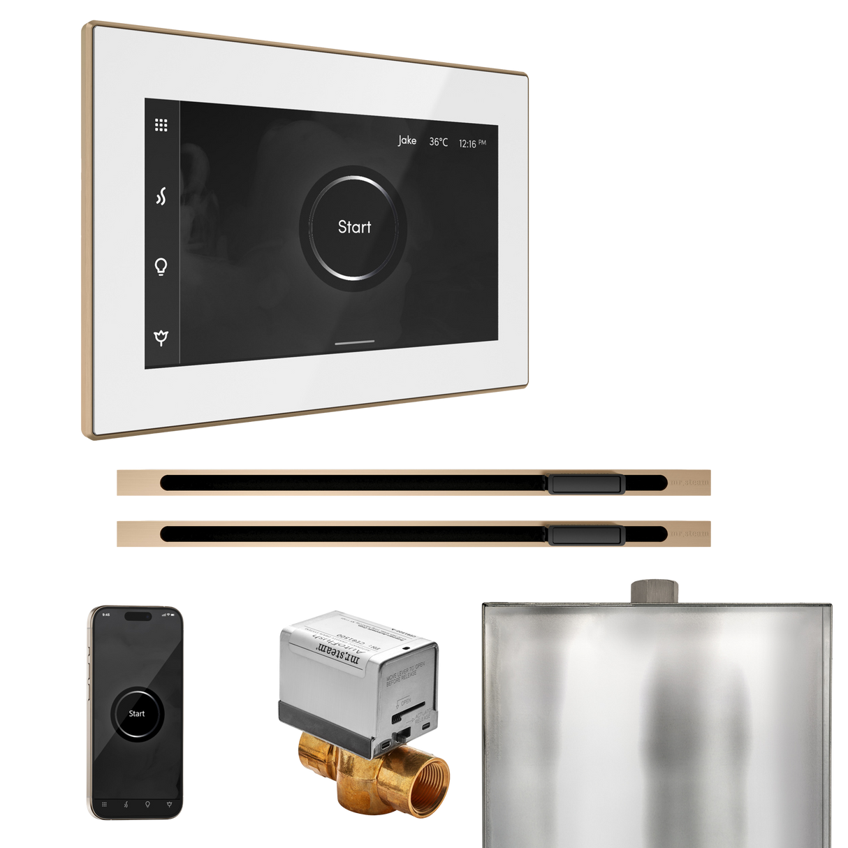 Mr. Steam XButler Max Steam Shower Control Package with iSteamX Control and Linear Steamhead