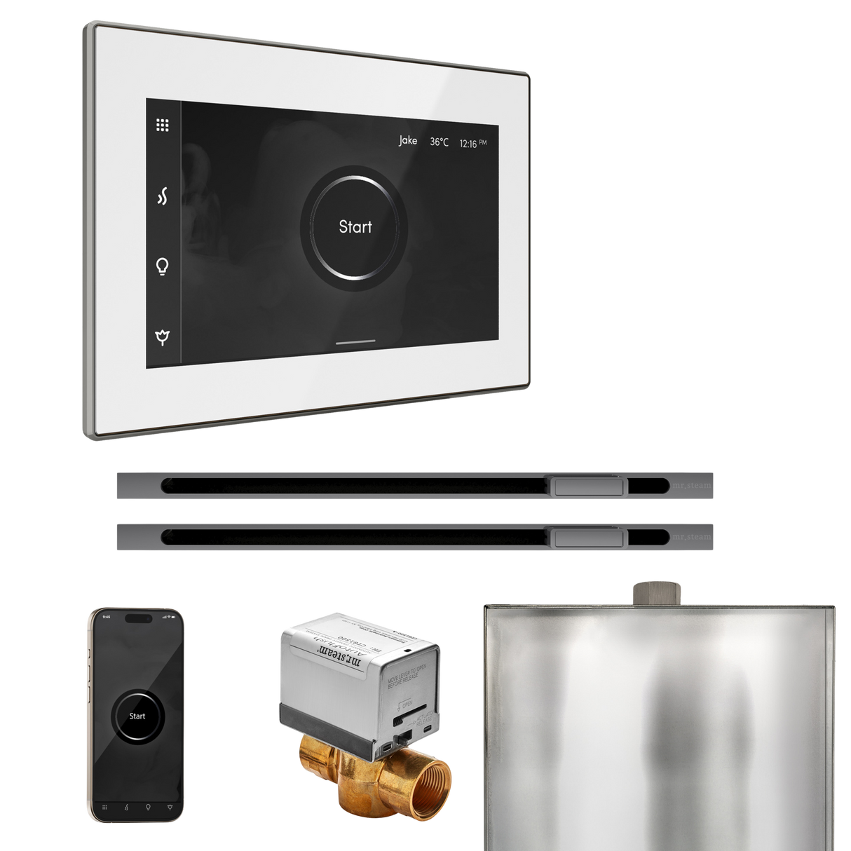 Mr. Steam XButler Max Steam Shower Control Package with iSteamX Control and Linear Steamhead