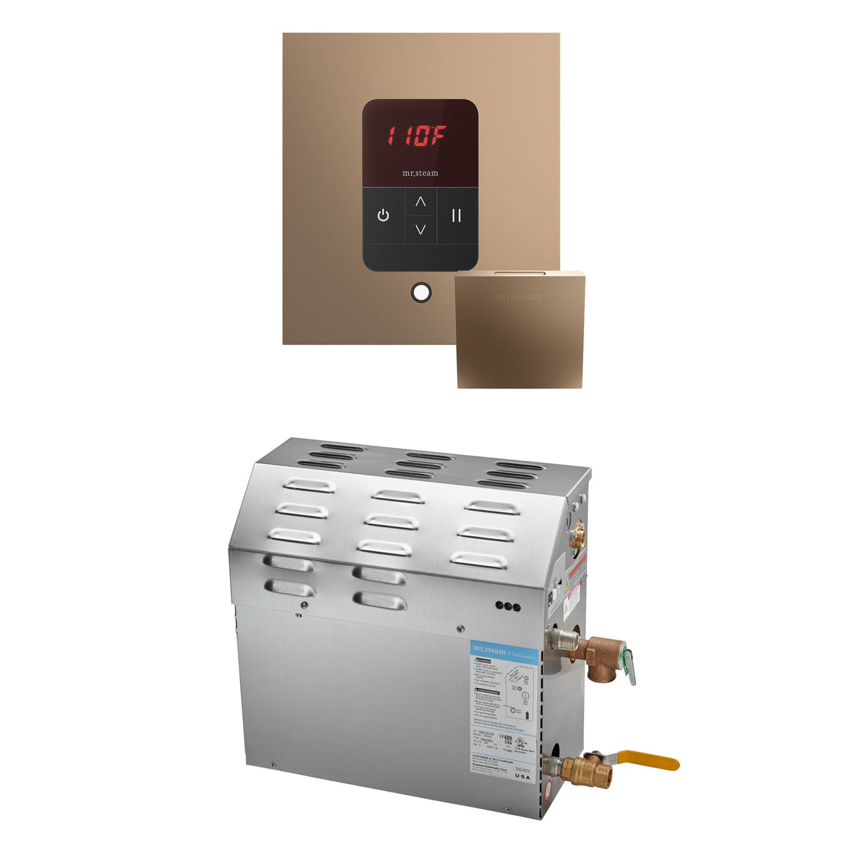 Mr. Steam MSSUPER Steam Shower Generator Package with Square iTempo Control