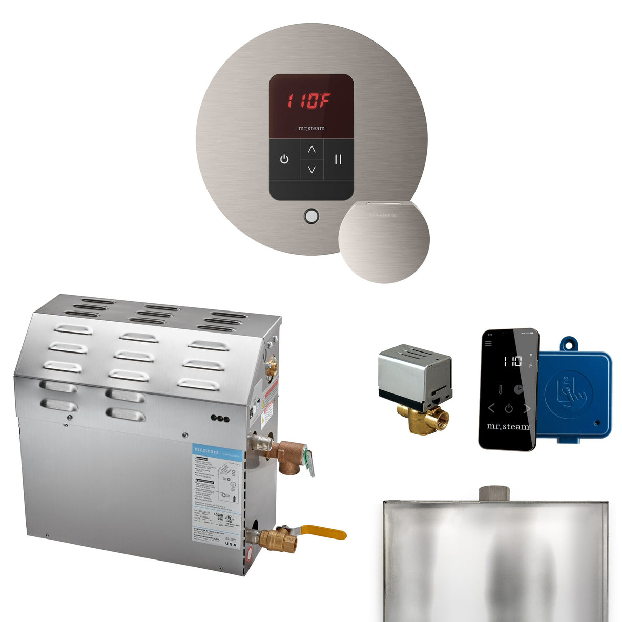 Mr. Steam MS Steam Shower Generator Package with Round iTempo Control and Accessories