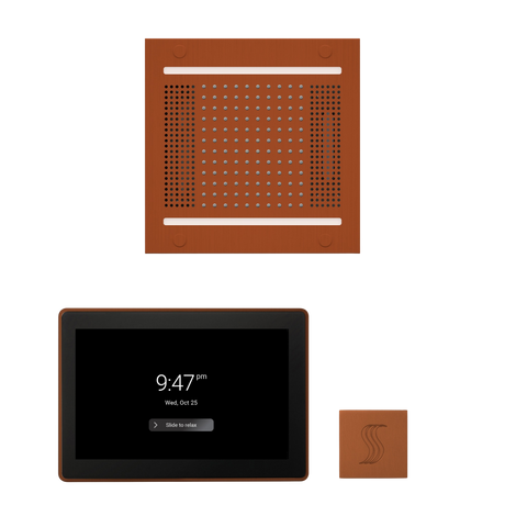 ThermaSol WH14STP15S Wellness Steam Package - HydroVive 14 Rainhead + ThermaTouch2 15" Control + SteamVection Square Steam Head