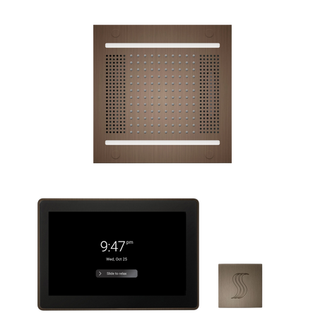 ThermaSol WH14STP15S Wellness Steam Package - HydroVive 14 Rainhead + ThermaTouch2 15" Control + SteamVection Square Steam Head