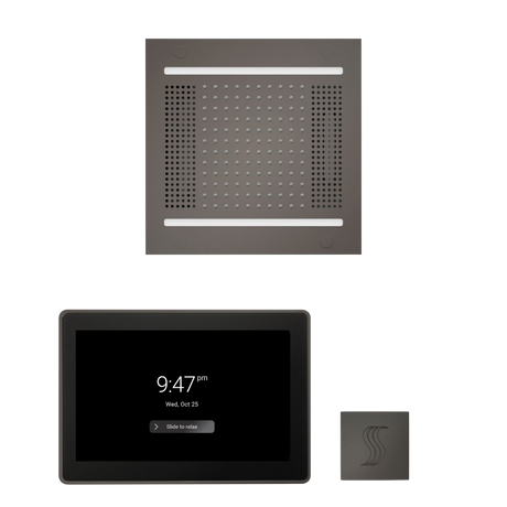 ThermaSol WH14STP15S Wellness Steam Package - HydroVive 14 Rainhead + ThermaTouch2 15" Control + SteamVection Square Steam Head