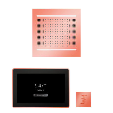 ThermaSol WH14STP15S Wellness Steam Package - HydroVive 14 Rainhead + ThermaTouch2 15" Control + SteamVection Square Steam Head