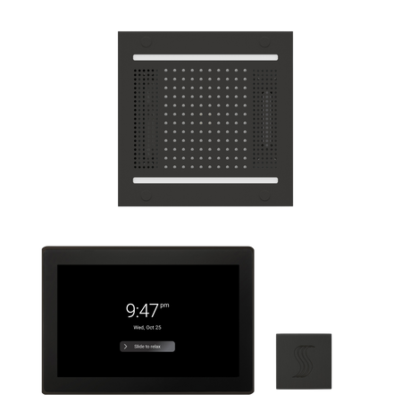 ThermaSol WH14STP15S Wellness Steam Package - HydroVive 14 Rainhead + ThermaTouch2 15" Control + SteamVection Square Steam Head