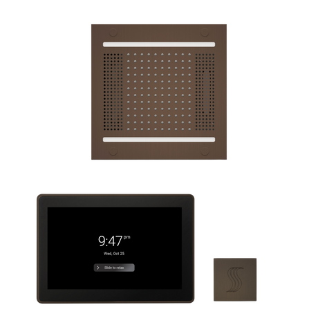 ThermaSol WH14STP15S Wellness Steam Package - HydroVive 14 Rainhead + ThermaTouch2 15" Control + SteamVection Square Steam Head