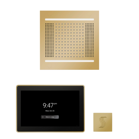 ThermaSol WH14STP15S Wellness Steam Package - HydroVive 14 Rainhead + ThermaTouch2 15" Control + SteamVection Square Steam Head