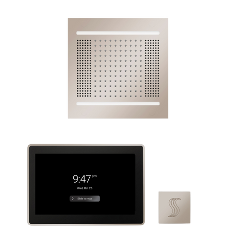 ThermaSol WH14STP15S Wellness Steam Package - HydroVive 14 Rainhead + ThermaTouch2 15" Control + SteamVection Square Steam Head