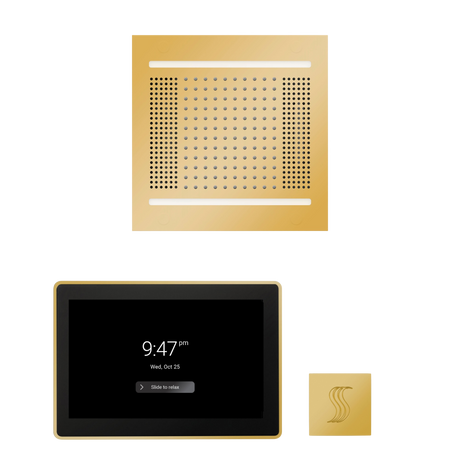 ThermaSol WH14STP15S Wellness Steam Package - HydroVive 14 Rainhead + ThermaTouch2 15" Control + SteamVection Square Steam Head