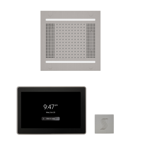 ThermaSol WH14STP15S Wellness Steam Package - HydroVive 14 Rainhead + ThermaTouch2 15" Control + SteamVection Square Steam Head
