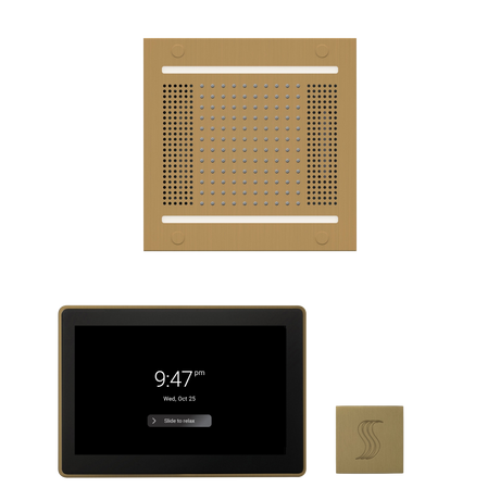 ThermaSol WH14STP15S Wellness Steam Package - HydroVive 14 Rainhead + ThermaTouch2 15" Control + SteamVection Square Steam Head