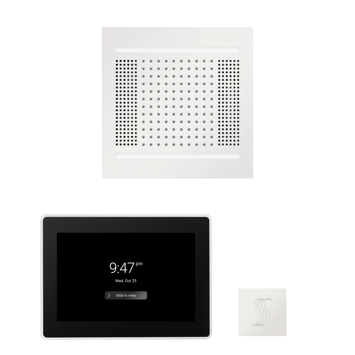 ThermaSol WH14STP15S Wellness Steam Package - HydroVive 14 Rainhead + ThermaTouch2 15" Control + SteamVection Square Steam Head