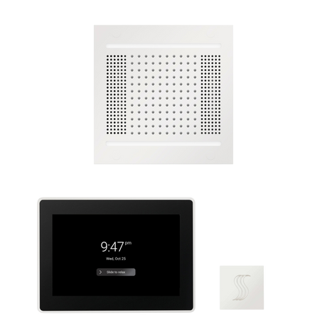 ThermaSol WH14STP15S Wellness Steam Package - HydroVive 14 Rainhead + ThermaTouch2 15" Control + SteamVection Square Steam Head