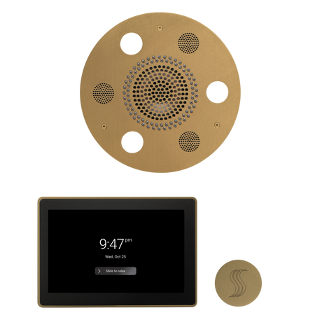 ThermaSol WSTP15R Wellness Steam Package - Serenity Advanced Round Rainhead + ThermaTouch2 15" Control + SteamVection Round Steam Head