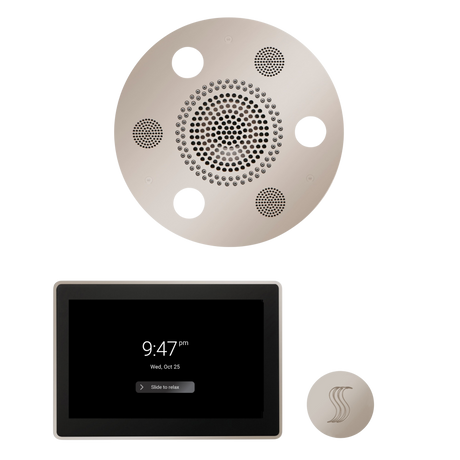 ThermaSol WSTP15R Wellness Steam Package - Serenity Advanced Round Rainhead + ThermaTouch2 15" Control + SteamVection Round Steam Head