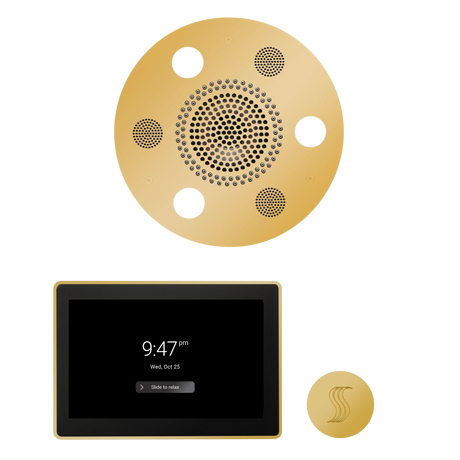 ThermaSol WSTP15R Wellness Steam Package - Serenity Advanced Round Rainhead + ThermaTouch2 15" Control + SteamVection Round Steam Head