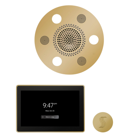 ThermaSol WSTP15R Wellness Steam Package - Serenity Advanced Round Rainhead + ThermaTouch2 15" Control + SteamVection Round Steam Head