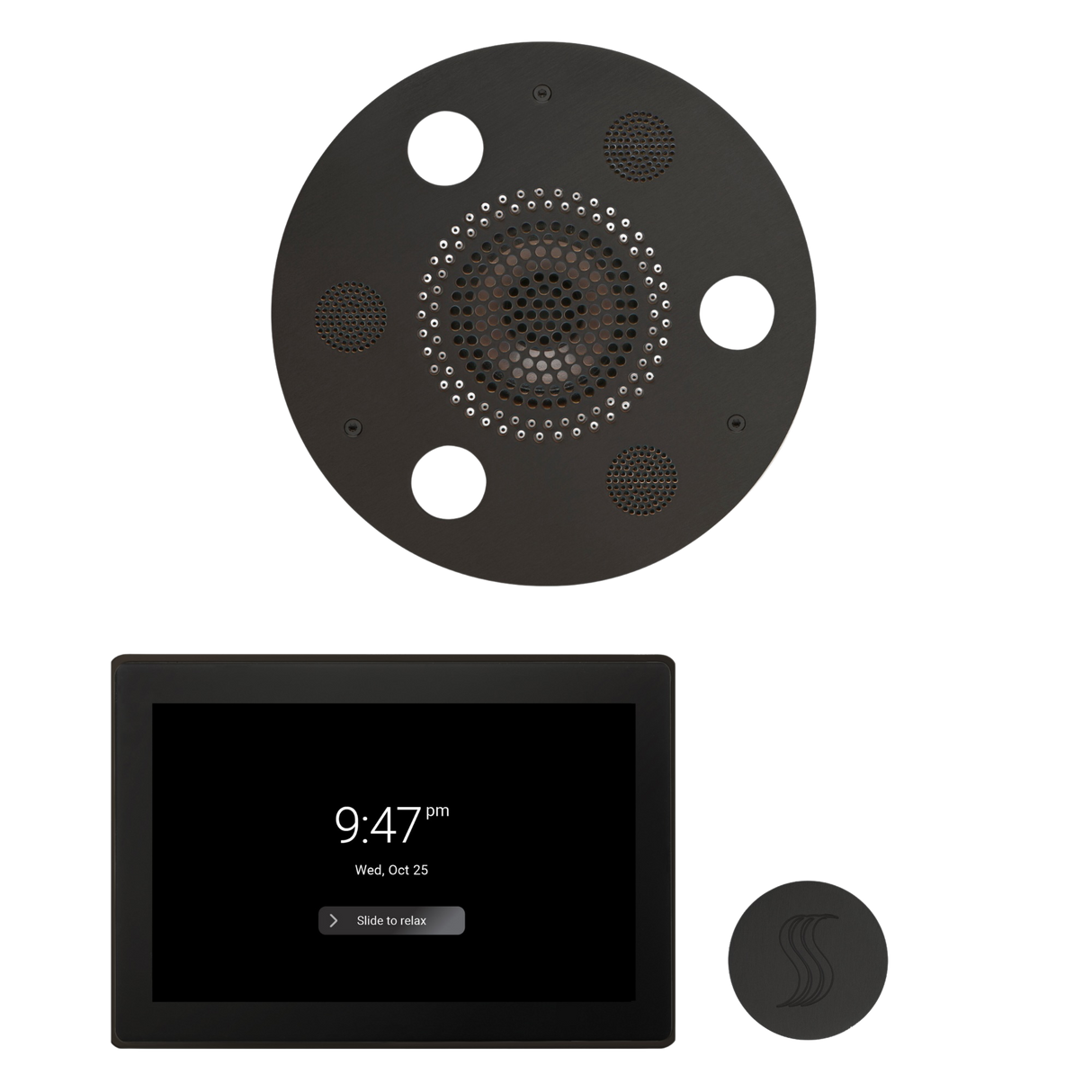 ThermaSol WSTP15R Wellness Steam Package - Serenity Advanced Round Rainhead + ThermaTouch2 15" Control + SteamVection Round Steam Head