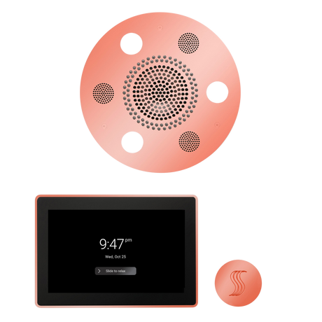 ThermaSol WSTP15R Wellness Steam Package - Serenity Advanced Round Rainhead + ThermaTouch2 15" Control + SteamVection Round Steam Head