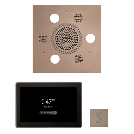 ThermaSol WSTP15S Wellness Steam Package - Serenity Advanced Square Rainhead + ThermaTouch2 15" Control + SteamVection Square Steam Head