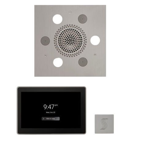 ThermaSol WSTP15S Wellness Steam Package - Serenity Advanced Square Rainhead + ThermaTouch2 15" Control + SteamVection Square Steam Head